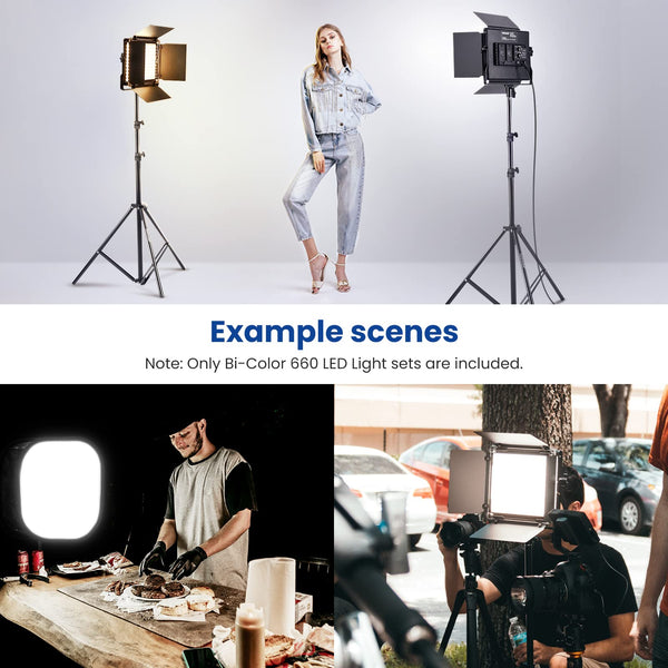 NEEWER Upgraded 660 PRO II RGB LED Video Light with App Control & Tripod Stand Kit, 2 Pack 50W/1% Min Dimming/CRI97+/3200~5600K Key Lighting for Game Streaming YouTube Recording Studio Photography