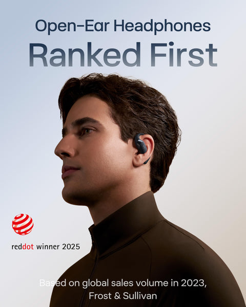 SHOKZ OpenFit 2 Open-Ear Headphones, True Wireless Bluetooth Earphones with Microphone, Earhook Earbuds with 48 Hours of Playtime, USB-C Fast Charging, IP55 Water-Resistant, with Carrying bag, Black