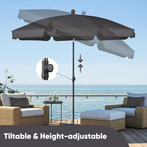 Sekey 2m Garden Parasol with Umbrella Cover - Adjustable and Portable Patio Umbrella for Beach, Garden, Pool, and Patio - UPF 50+ Sun Protection