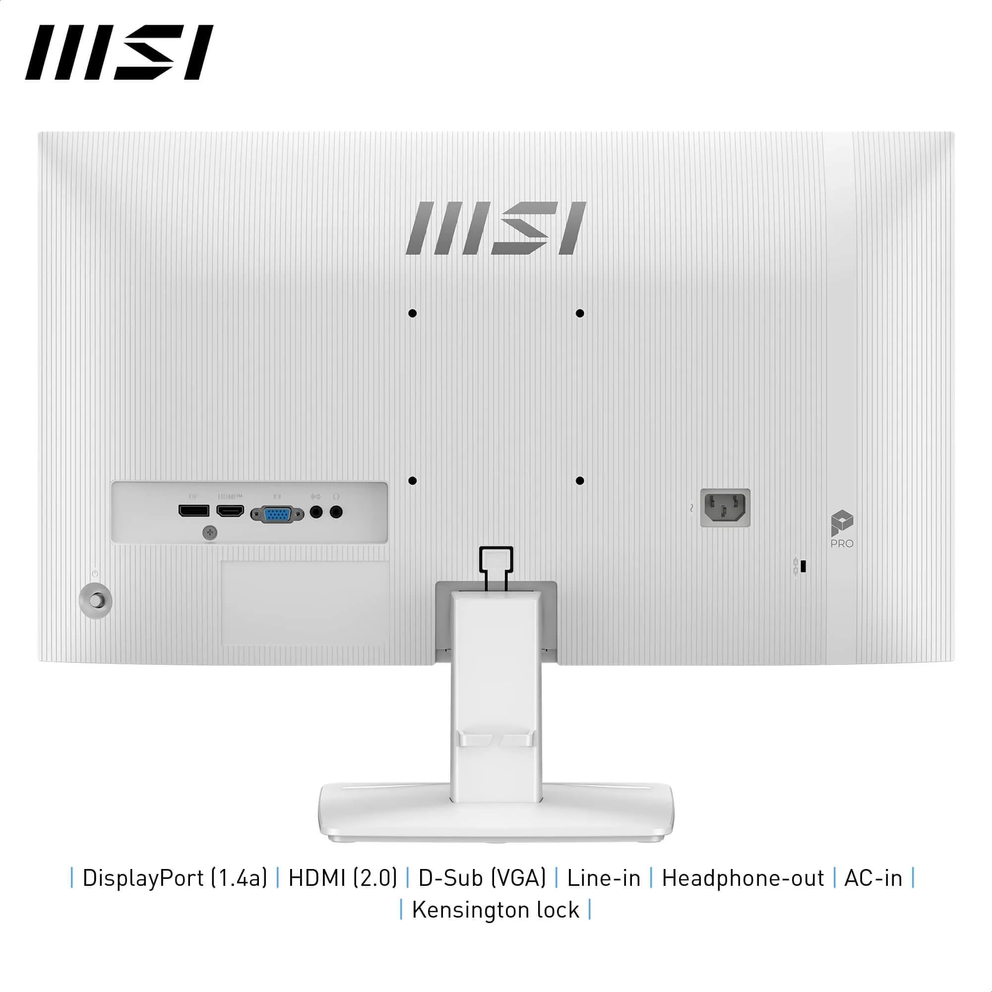 MSI PRO MP251 24.5 Inch Full HD Office Monitor - 1920 x 1080 IPS Panel, 100 Hz, Eye-Friendly Screen, Built-in Speakers, Tilt-Adjustable - HDMI 1.4b, D-Sub (VGA)