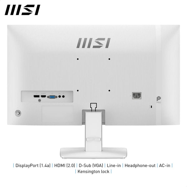 MSI PRO MP251 24.5 Inch Full HD Office Monitor - 1920 x 1080 IPS Panel, 100 Hz, Eye-Friendly Screen, Built-in Speakers, Tilt-Adjustable - HDMI 1.4b, D-Sub (VGA)