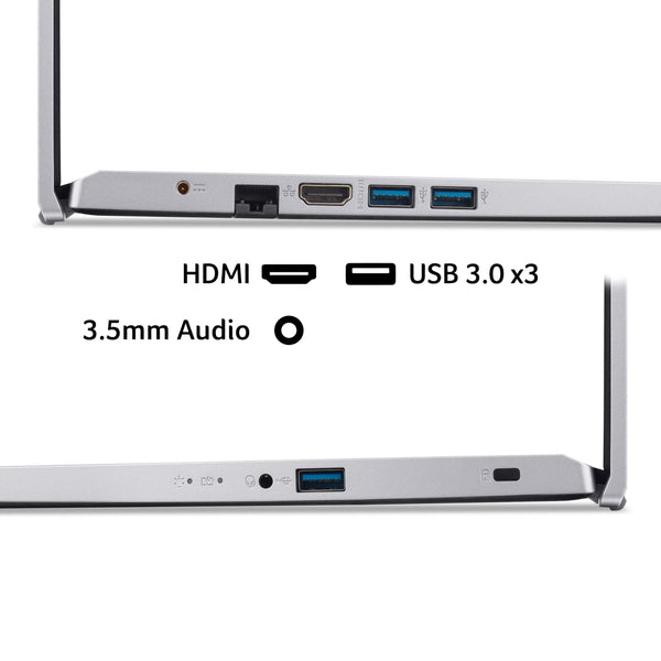 Acer Aspire 3 A315-59 Laptop - Intel Core i5-1235U, 8GB, 256GB SSD, Integrated Graphics, 15.6 Inch Full HD, Windows 11, Silver