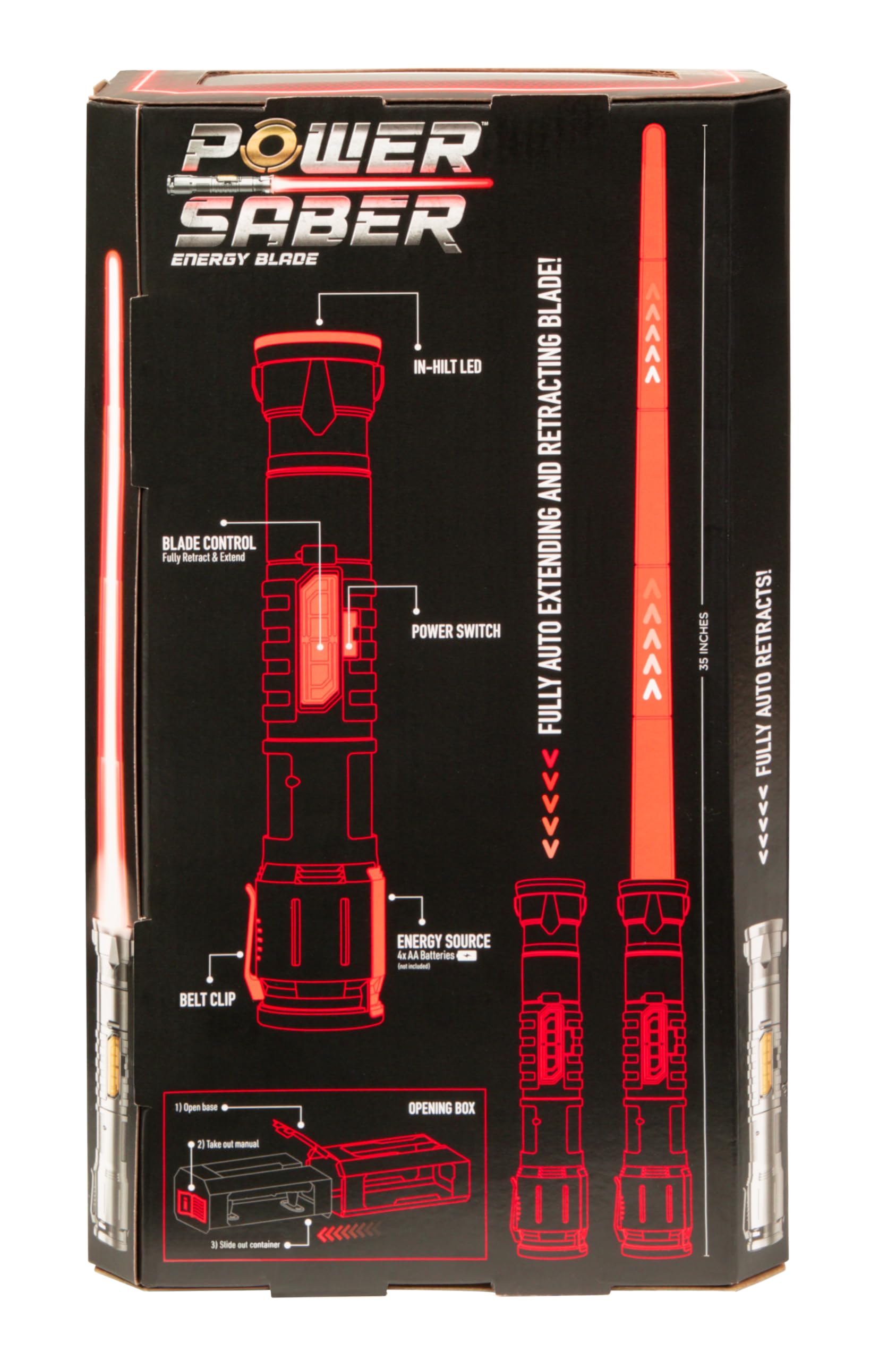 Power Saber: Green | Auto Extending 30" LED Energy Blade | With Motion Based Light and Sound Effects | Recommended Ages 6+