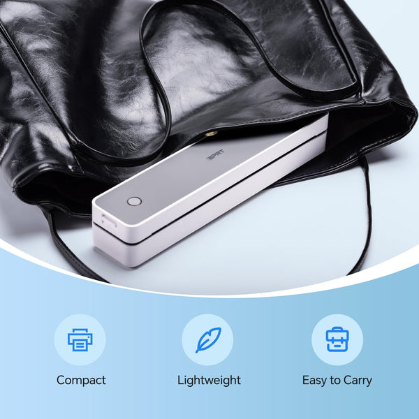 iDPRT Portable Thermal Printer,Wireless Printer for Travel Support A4&A5 Thermal Paper, Bluetooth Inkless Printers Compatible with Android and iOS Phone&Laptop,Black