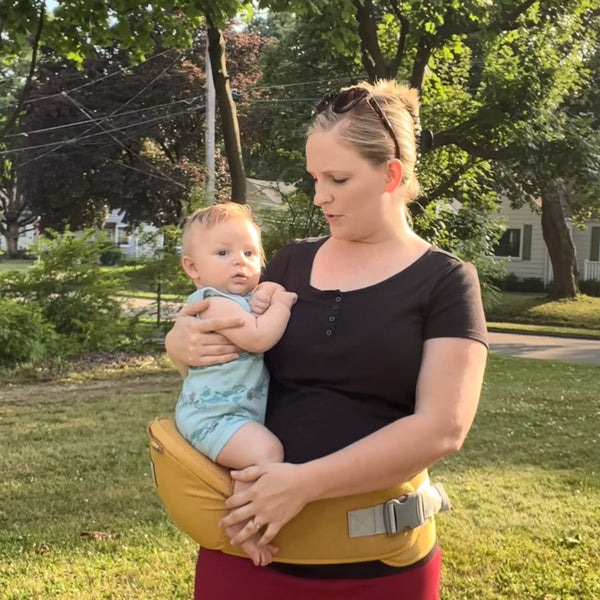 Bebamour Baby Carrier Newborn to Toddler Baby Carrier Hipseat 0-36Months with Head Hood, 3 PCS Teething Pads, Waist Extender, Grey