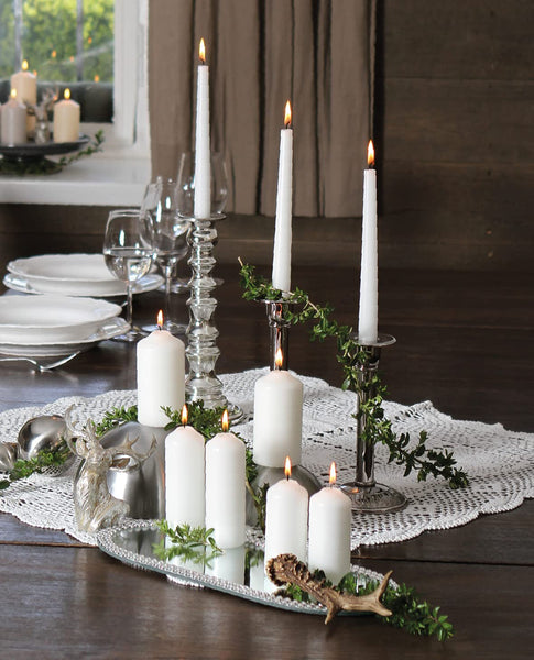 Hofer White Pillar Candles - Set of 40 Decorative Small Candles - 4 x 7 cm - 11 Hours Long Burning - Unscented - Dripless - Smokeless - RAL Quality