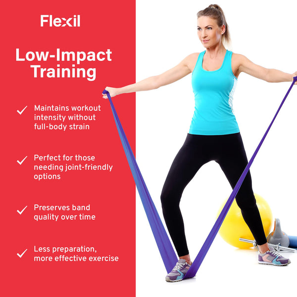 Flexil Resistance Band | 45.5M | Latex-Free | Black | XX-Heavy Strength | Home Gym Equipment | Strength Training and Physical Therapy - Tension Level