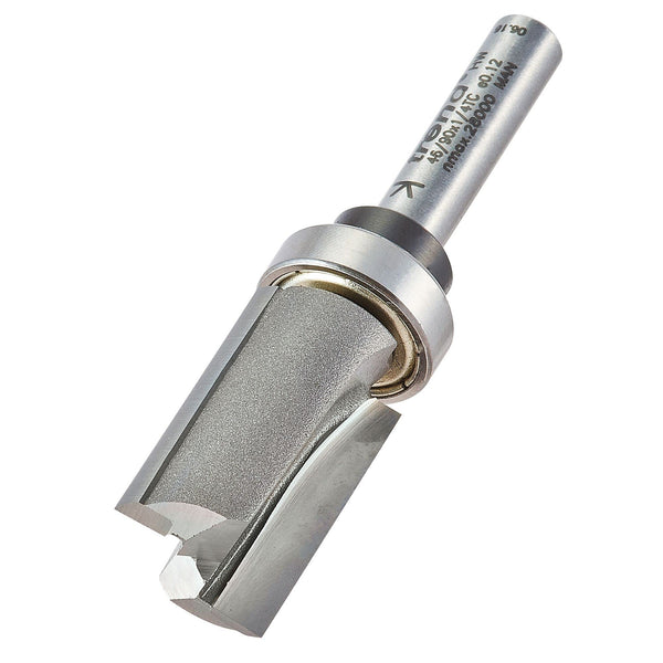 Trend Professional Guided Trimmer, 1/2 Inch Shank, 12.7mm Cut Diameter, 50mm Cut Length, Tungsten Carbide Tipped, 46/23X1/2TC