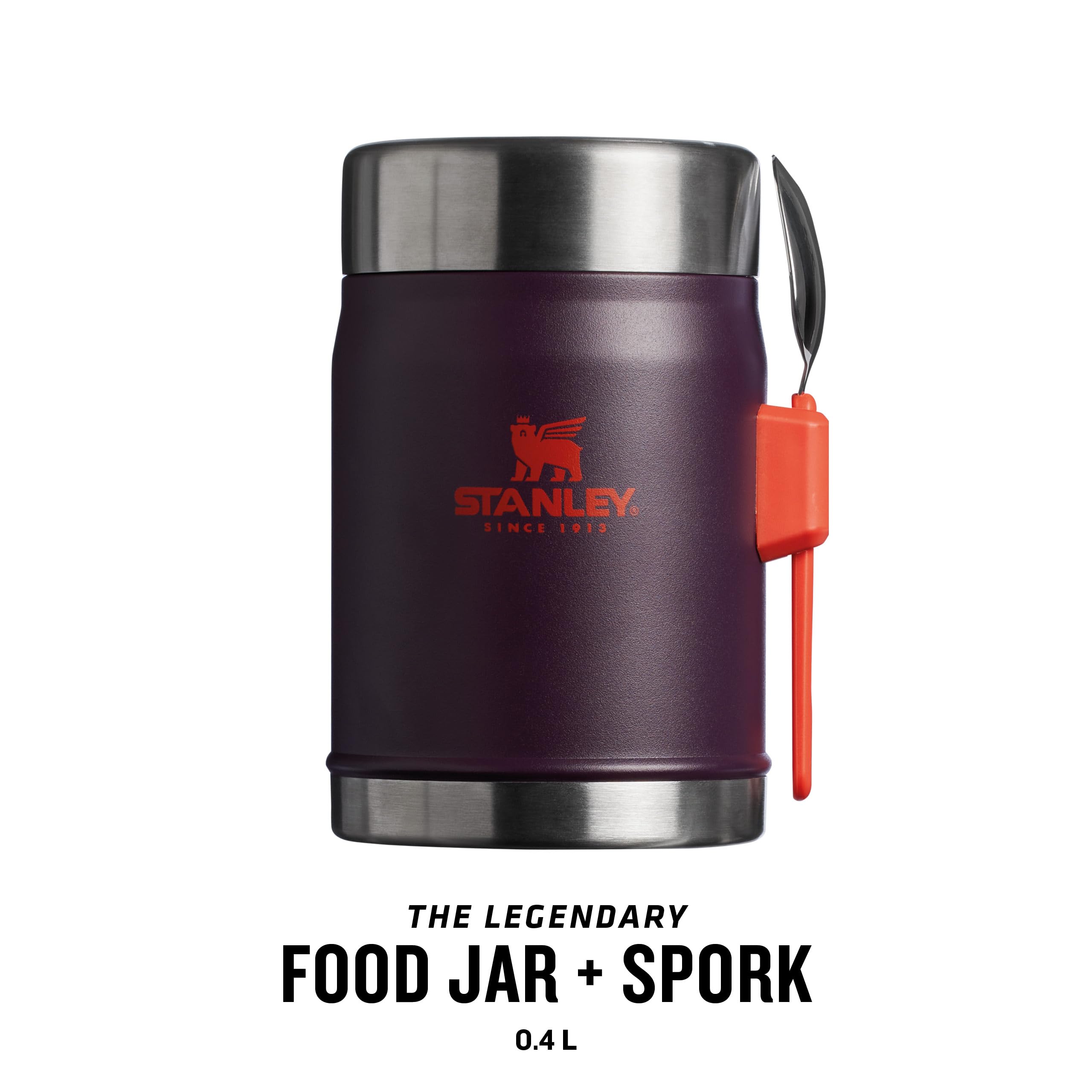 Stanley Classic Legendary Food Jar 0.4L With Spork - Keeps Cold For 7 Hours - BPA-Free Stainless Steel Soup Flask - Leakproof - Dishwasher Safe - Rose Quartz