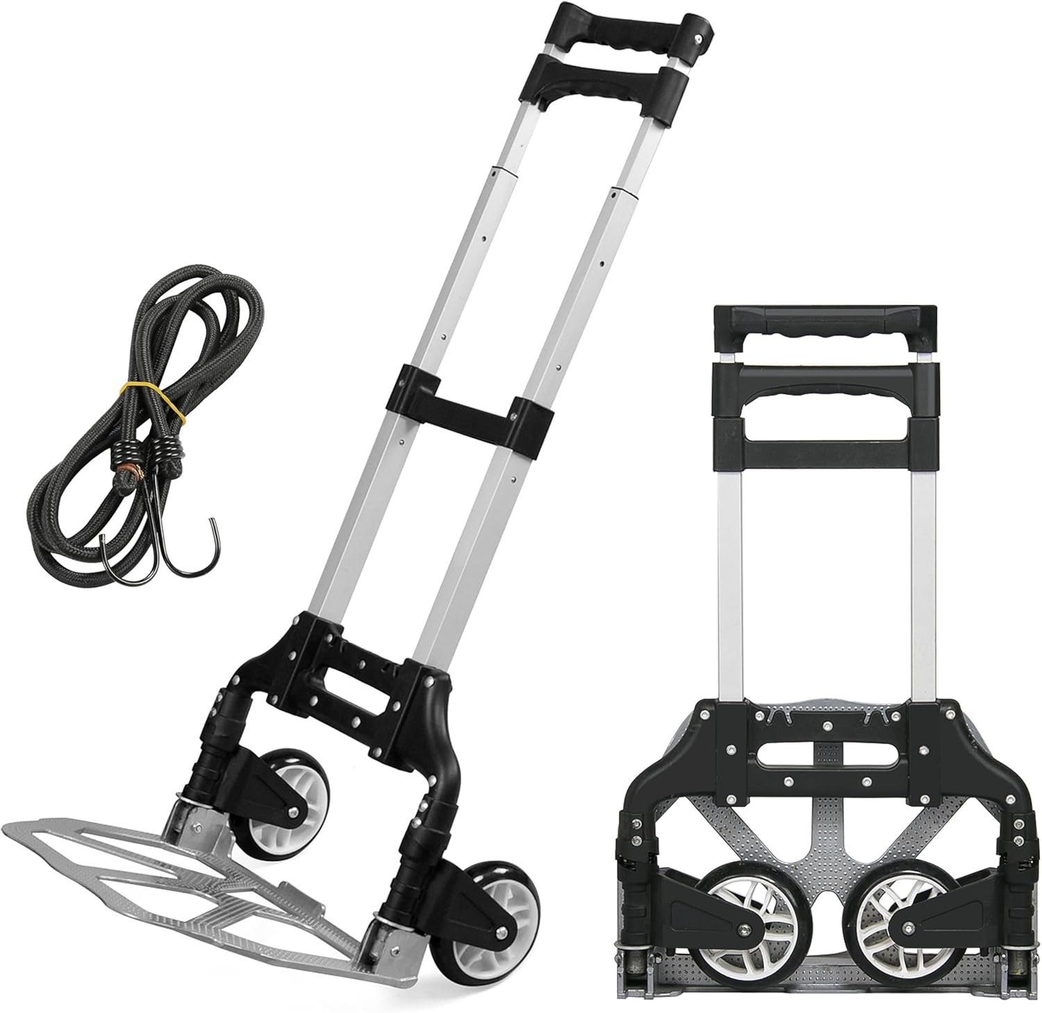Yaheetech Aluminium Folding Foldable Hand Trolley, Sack Truck Barrow Cart, Heavy Duty Industrial Hand Truck, 75kg Load Capacity
