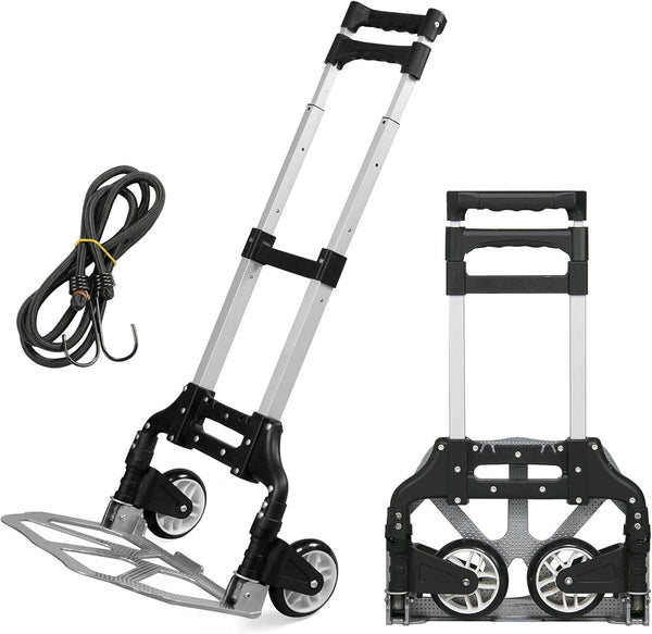 Yaheetech Aluminium Folding Foldable Hand Trolley, Sack Truck Barrow Cart, Heavy Duty Industrial Hand Truck, 75kg Load Capacity