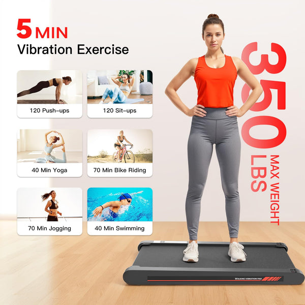 Sperax Walking Vibration Pad with APP, Treadmill 3 in 1 Under Desk Low Noise Vibration Walking Pad with Remote Control, Portable Treadmill for Home Office