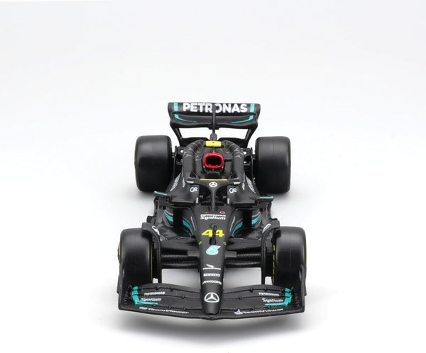 Bburago Formula 1 F1 MB W14 2023 (Hamilton) Race Car - 1:43 Scale - Incredibly Detailed Die-Cast Replica Collectible Model Vehicle, Black