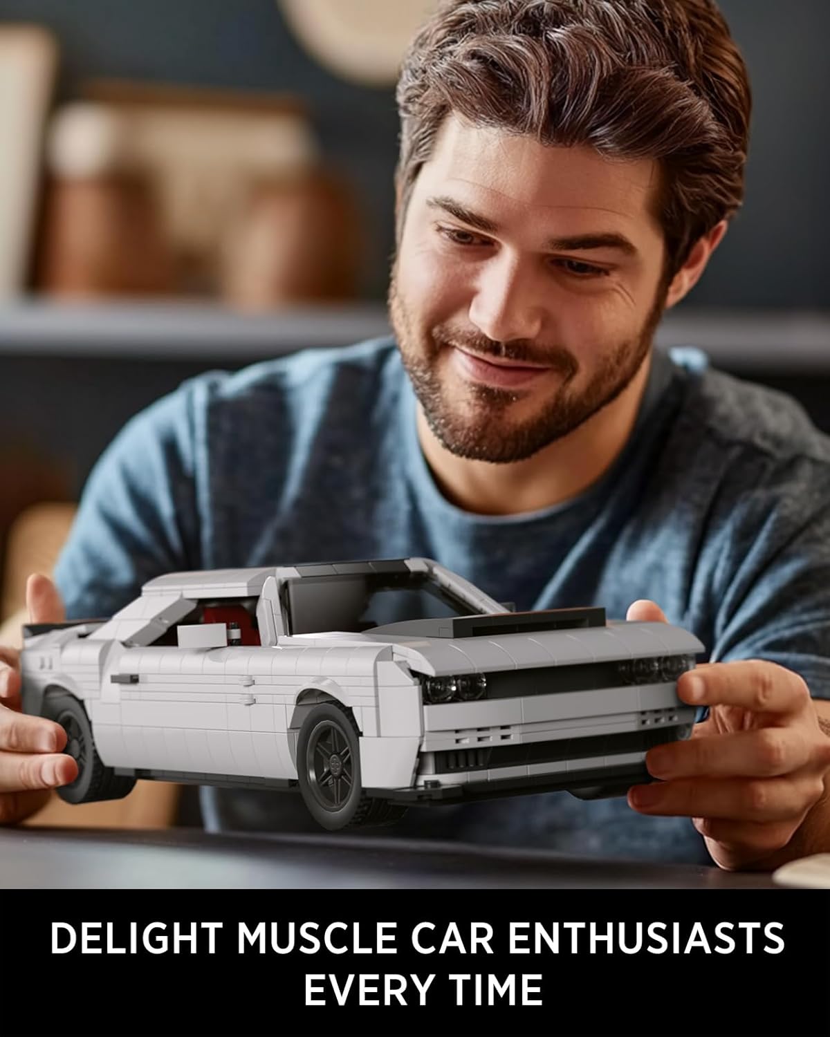 Nifeliz DEMON Muscle Car Building Set, Iconic Car Model to Build for Adults, Collectible Car Set for Gift-Giving for Muscle Car Fans (1225 PCS, NF10284)