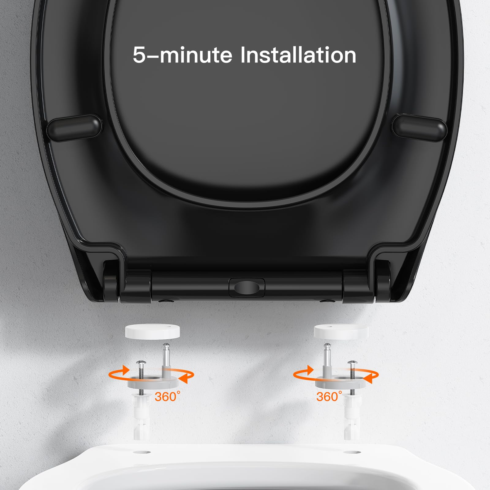 Pipishell Soft Close Toilet Seat, Toilet Seat with Quick Release for Easy Clean, Simple Top Fixing, Standard Toilet Seats White with Adjustable Hinges, O Shape