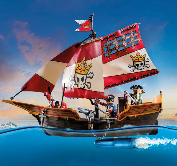 Playmobil 71418 Pirates: Small Pirate Vessel, exciting adventures on the high seas, complete with extensive accessories, fun imaginative role-play, playsets suitable for children ages 4+