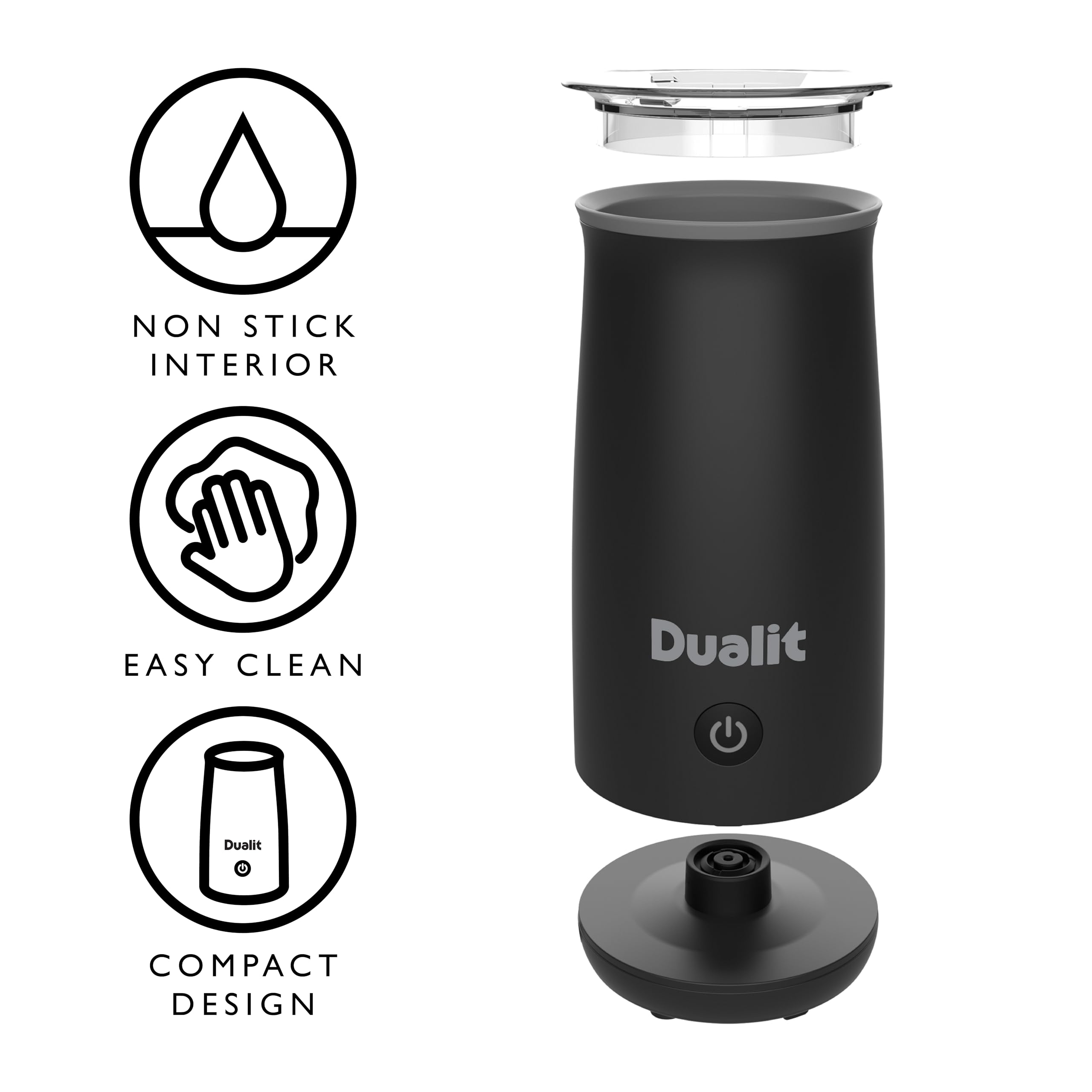 Dualit Hot Chocolate Maker & Milk Frother - 340ml Capacity - Ideal for Flat Whites, hot Chocolates, cappuccinos Lattes and More - One Touch Operation