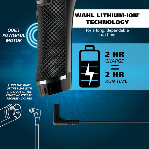 Wahl Pro Series High Visibility Trimmer, Close Cutting Blade, Lithium-Ion, Waterproof Beard Trimmer, Grooming Kit, Interchangeable Heads, Professional, Cordless, Close Cutting