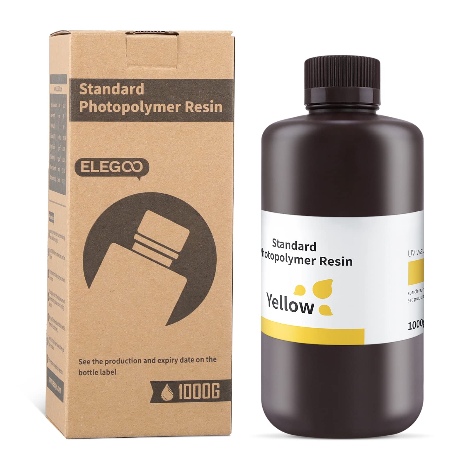 ELEGOO 8K 3D Printer Resin, Standard Photopolymer Resin 405nm UV-Curing Resin, Best for 8K/9K/12K/14K/16K LCD 3D Printer Space Grey 1000G