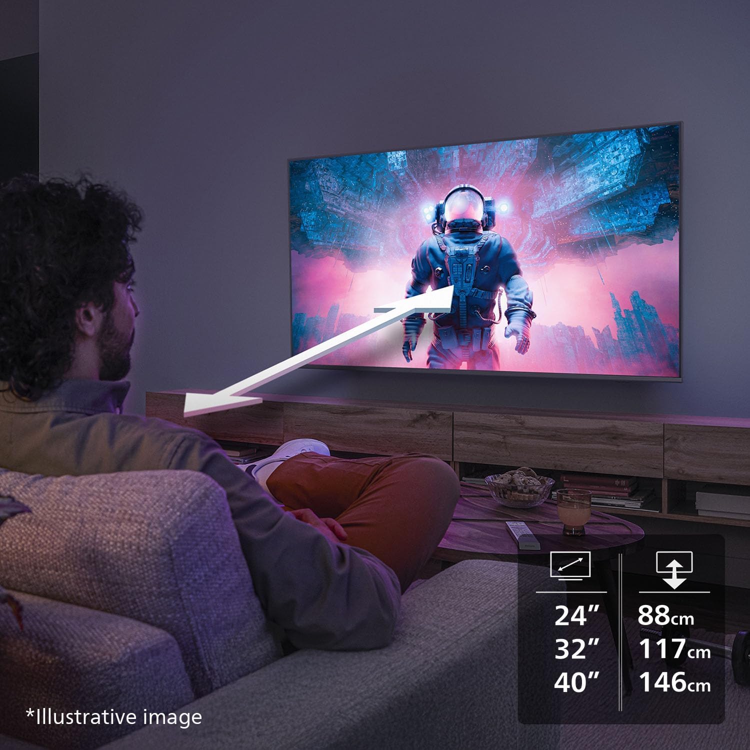 Philips 40PFS6000 2K HD LED Smart TV - 40 Inch Display with Pixel Plus, Titan OS Platform and Dolby Digital Sound, Works with Alexa and Google Voice Assistant