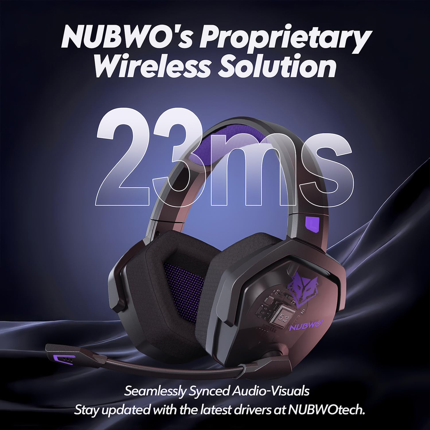 NUBWO G06 Pro Wireless Gaming Headset with Charging Station for Headset & PS5 Controller, 17ms Low Latency, 120H Battery Life, Dynamic 50mm Drivers-White (Only Compatible with PS5)