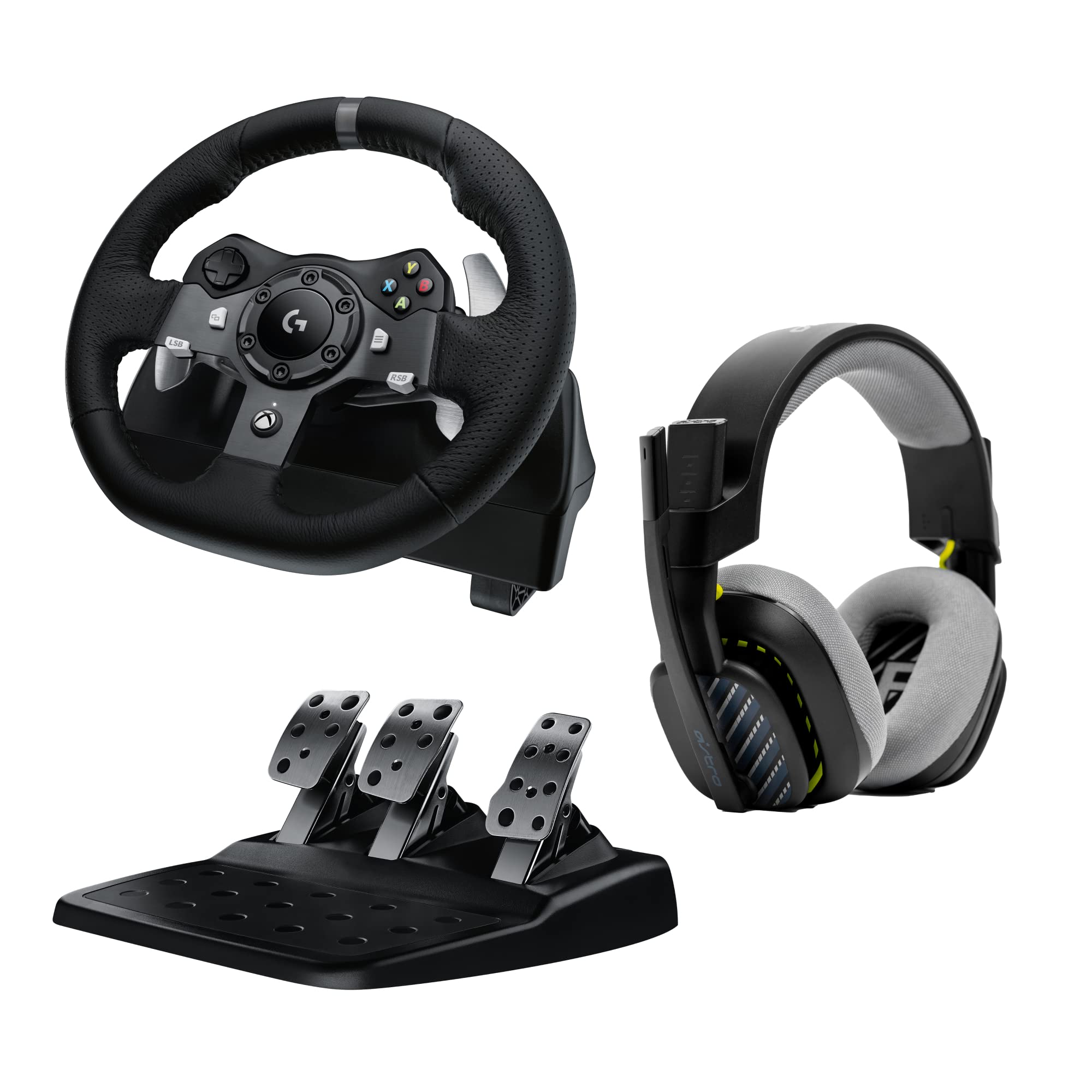 Logitech G G29 Driving Force Racing Wheel and Floor Pedals, Real Force Feedback, Stainless Steel Paddle Shifters, Steering Wheel Cover for PS5, PS4, PC, Mac - Black
