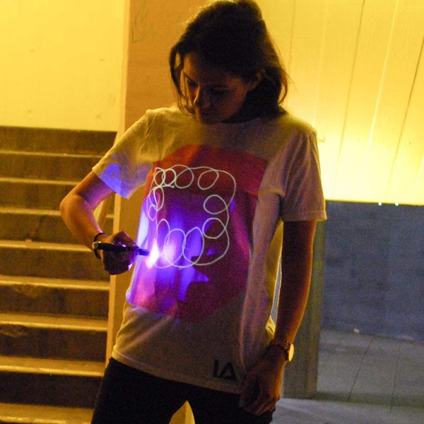 Illuminated Apparel Interactive Glow in The Dark T-Shirt - Fun for Birthday Parties & Festivals - Light up The Night