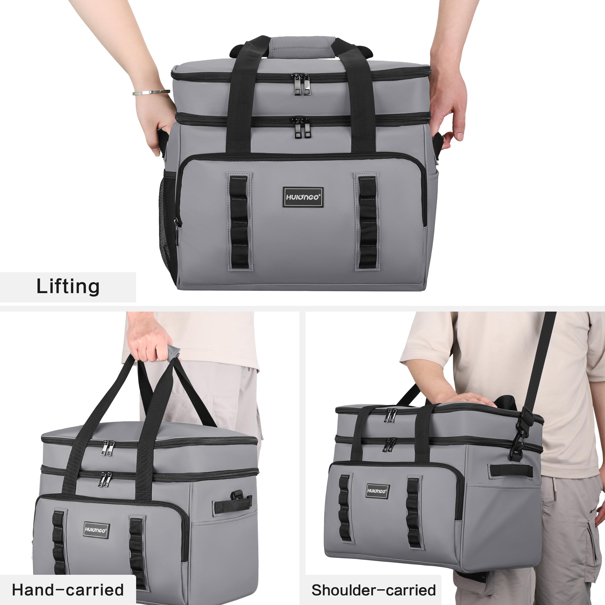 Hulongo Cool Bag Insulated Cooler Bag Waterproof Picnic Double Thermal Bag For Camping, Travel, Grocery Shopping & Fishing, 42L