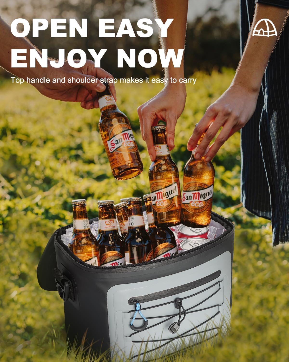 YULEEE 7/15/20L Insulated Cooler Bag - Large Multi-Functional Picnic Lunch Bag for Men & Women,Waterproof Leakproof Perfect for Beach, Family,Travel, Camping, Work,BBQ,and Outdoor Activities