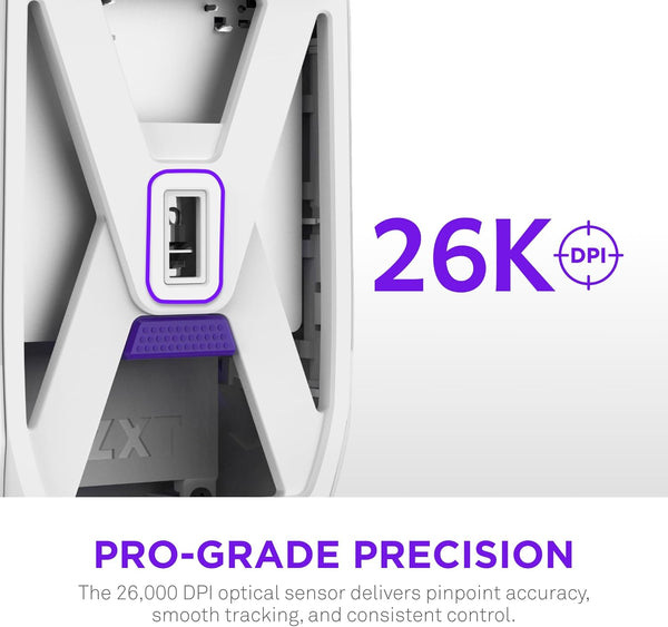 NZXT Lift Elite Wireless Gaming Mouse - Ultra-Lightweight 57 g - 4K/8K Polling Rates, Optical Switches, 26K DPI Optical Sensor - Long Battery Life - Rubber Side Grips - 5 Programmable Buttons - Black