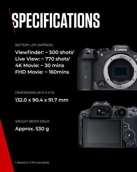 Canon Mirrorless Cameras EOS R7 Body - 32.5 MP APS-C Sized Image Sensor - Dual Pixel CMOS AF II - 4K UHD Video - In-Camera Compositing - LCD Touchscreen - UVC/UAC Compatible