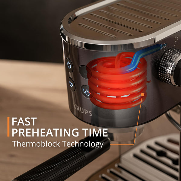 KRUPS Coffee Mill and Spice Grinder 12 Cup Easy to Use, One Touch Operation 200 Watts Coffee, Spices, Dry Herbs, Nuts Black