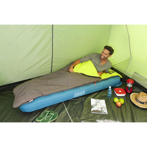 Coleman Luftbett Extra langlebiges Einzelbett/Doppelbett, Campingbett, Beflocktes Einzel-/Doppel-Luftbett, aufblasbare Luftmatratze, stabiles und langlebiges Komfortbett für den Innen und Außenbereich