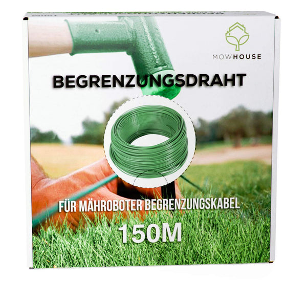 MOWHOUSE Robotic Lawnmower Boundary Cable Wire - Universal Perimeter Cables for Automatic Mower - DIY Garden Improvement Tools - Box with Roll Off Aid