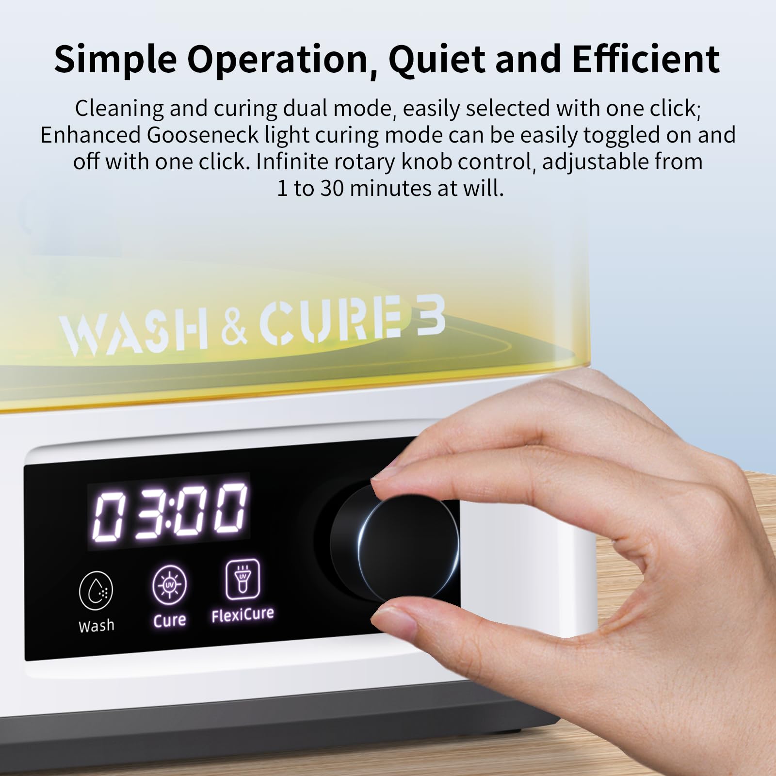 ANYCUBIC Wash and Cure 3 Station, 2 in 1 Wash & Cure Machine for ANYCUBIC Photon Mono Mars LCD/SLA/DLP Resin 3D Printing Models with Dual Cleaning Modes and Uniform Curing, Washing Size 165x100x180mm³