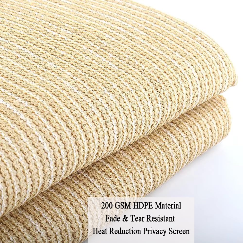 Vocray 90% Sun Shade Cloth for Garden, 2.5X6M Breathable Sunshade Mesh Fabric with Grommets, UV Protection Shade Netting, Pergola Shade Roof Cover