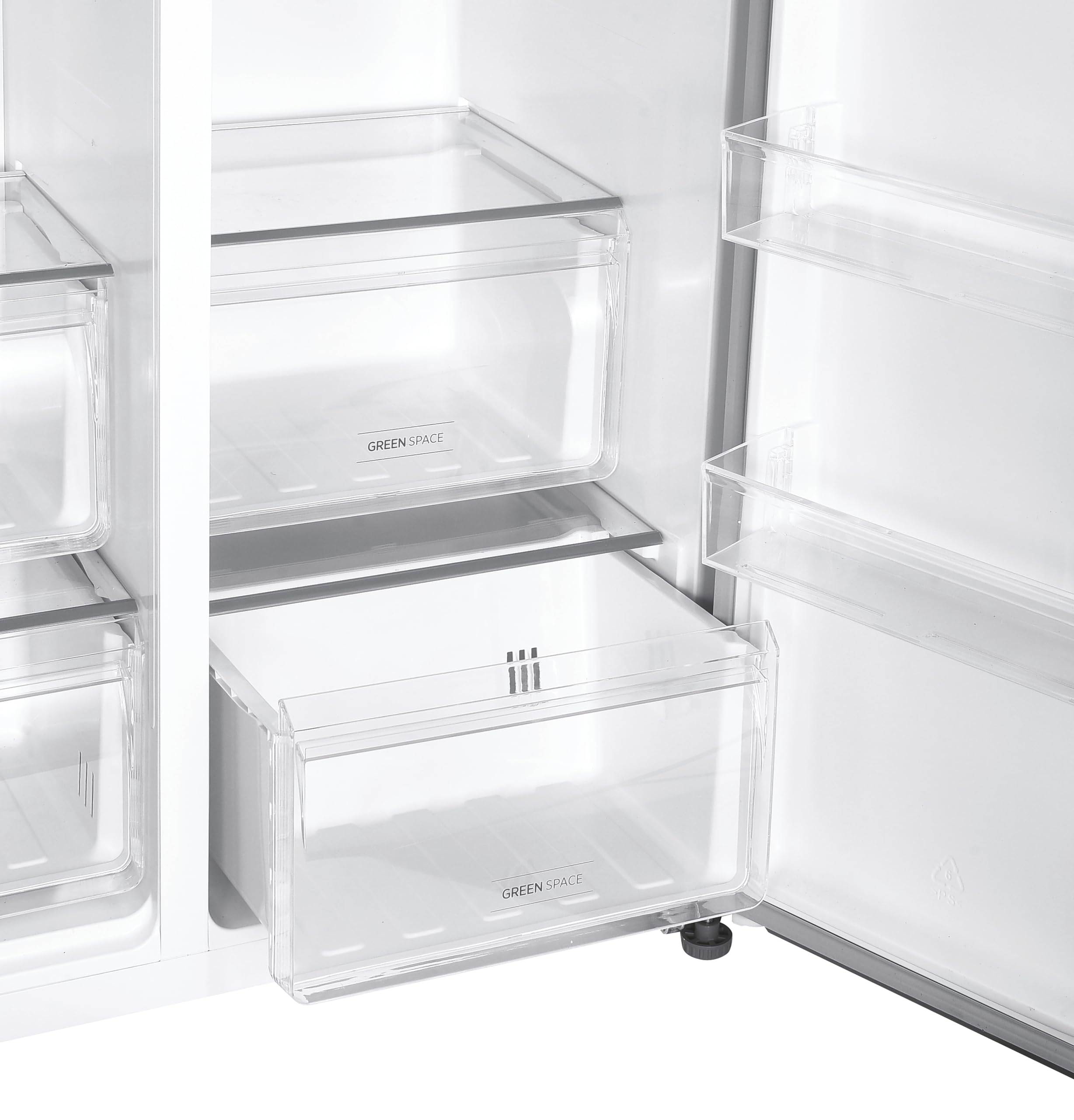 Hoover H-FRIDGE 500 MAXI Freestanding American Fridge Freezer with Water Dispenser, Side by Side, Total No Frost Technology, E Class, 532L Total Capacity, Inox, 91x67x177 cm - HHSBSO6174XWDK-1