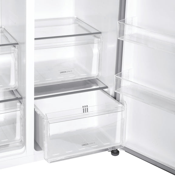 Hoover H-FRIDGE 500 MAXI Freestanding American Fridge Freezer with Water Dispenser, Side by Side, Total No Frost Technology, E Class, 532L Total Capacity, Inox, 91x67x177 cm - HHSBSO6174XWDK-1