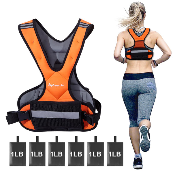Stepfowarder Weighted Vest for Women Men Kids, X-Style Strength Weight Vest Adjustable 2 to 5kg with Reflective Stripes, Suitable for Running, Body