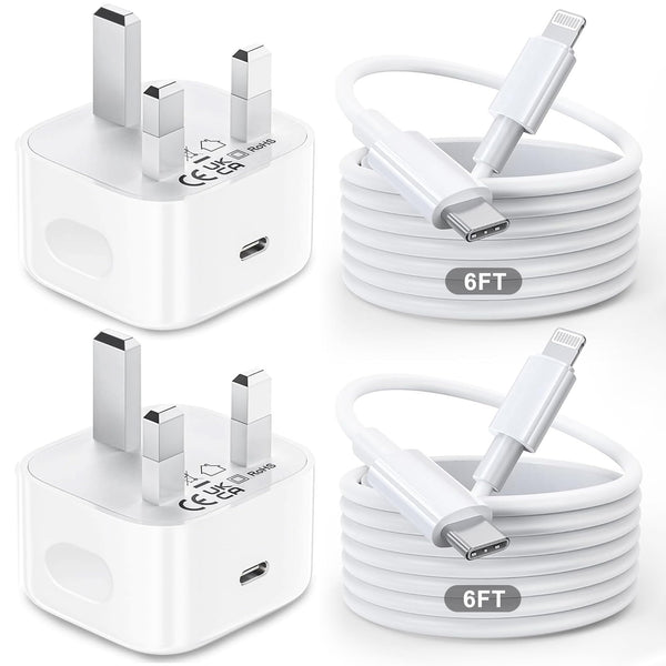 for iPhone Charger Fast Charge [MFi Certified] 2PACK 20W for Apple Charger with 6FT 2.4A USB C to Lightning Cable,Phone Charging for iPhone 14/13/12/11 Pro/Pro Max/XS/XR/SE/8, for iPad Pro