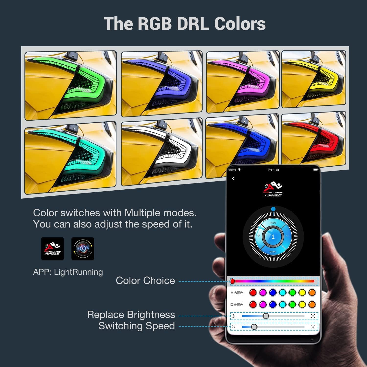 Archaic LED Rear Lights Compatible with 10th Honda Civic Type R Hatchback FK7 FK8 2016-2020, with Sequential Turn Signal, Animation DRL, Pair