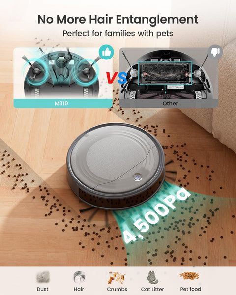 Lefant M210 Robot Vacuum Cleaner, 2200Pa Strong Suction, 7.8cm Thin 28cm DIA, Automatic Self-Charging Small Robotic Vacuums, Wi-Fi/App/Alexa Control, Ideal for Pet Hair Hard Floor and Carpet