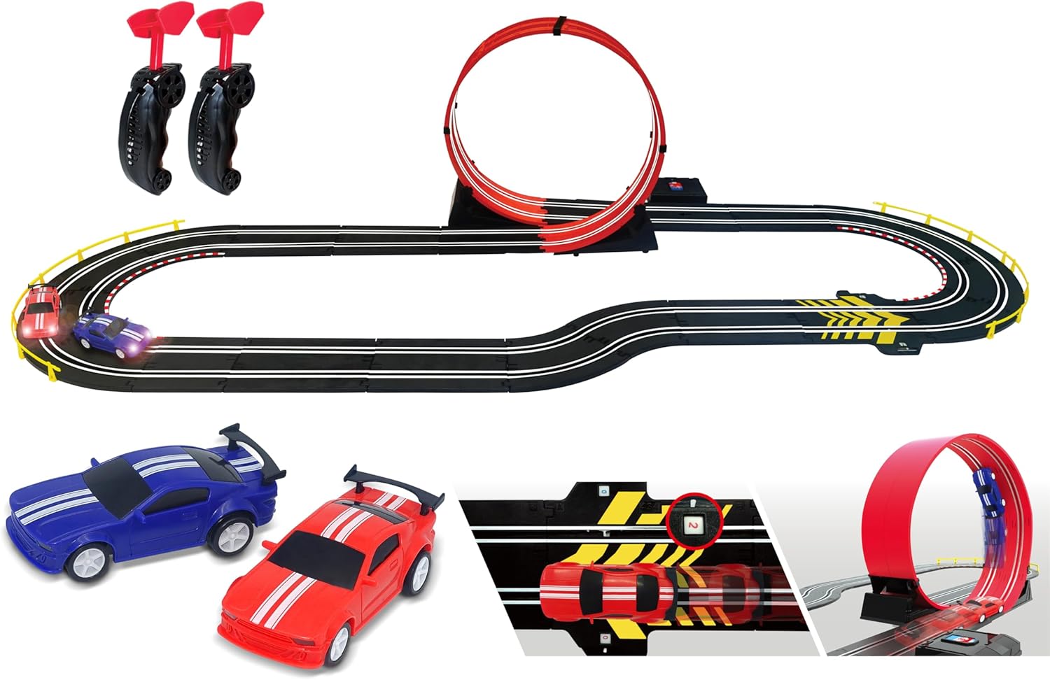 BANDAI Artin Speed Loop Racing Slot Car Set | 4.3m 2 Player Electric Race Car Track With 2 Muscle Cars And Speed Controls | Adults And Kids Electric Car Racing Toys Make Great Remote Control Gifts