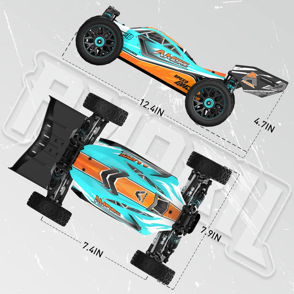 AMORIL 1/10 RTR Brushless Fast RC Cars for Adults,Max 50mph Hobby Electric Off-Road Monster Truck,Waterproof High Speed RC Car 4WD Remote Control Car with 3S Lipo,Green