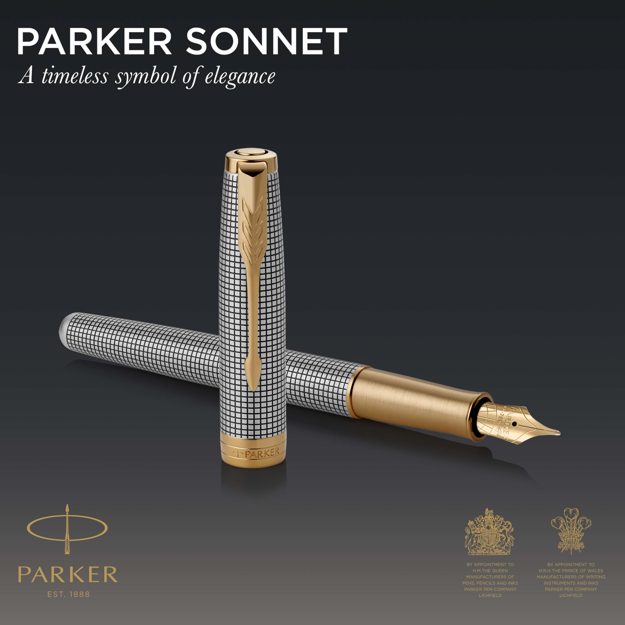 Parker Sonnet Ballpoint Pen | Stainless Steel with Gold Trim | Medium Point | Handwriting Pens & Stationery Supplies | Black Ink | Gift Box