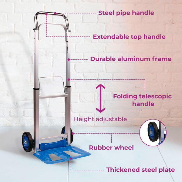 Neo Heavy Duty Aluminium Folding Sack Platform Trolley Hand Truck Barrow Wheels (150 kg)