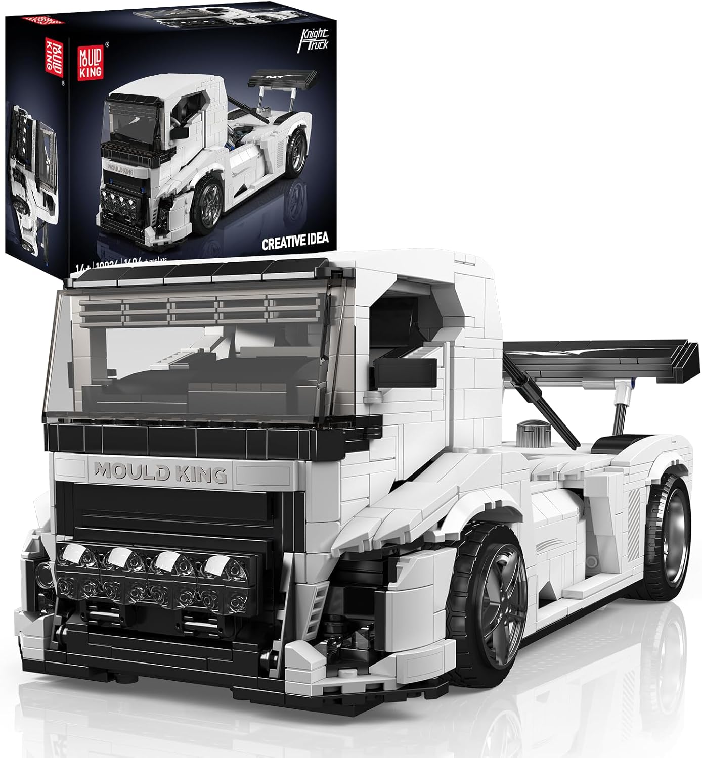 Mould King 10036 Technology Knight Truck Building Blocks Kit, 1604+ PCS Creative Sports Car Truck Model Building Toy Set for Kids 14+/Adult Collectors (Static Version)