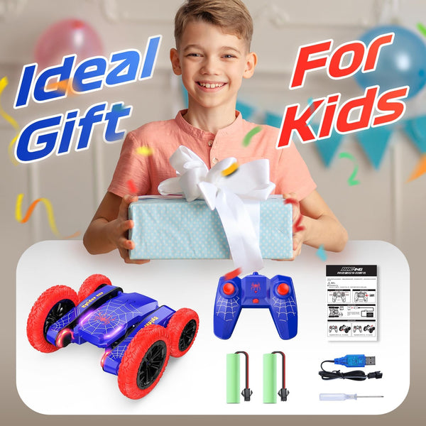 DEERC RC Cars Remote Control Car 1:14 Off Road Monster Truck,Metal Shell 4WD Dual Motors LED Headlight Rock Crawler,2.4Ghz All Terrain Hobby Truck with 2 Batteries for 90 Min Play,Boy Adult Gifts