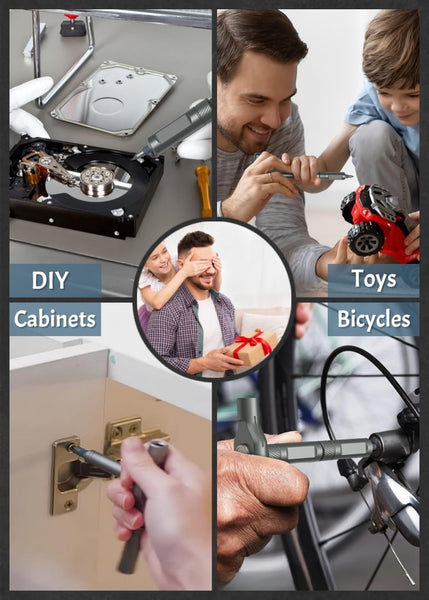 Ankilo 24 in 1 Magnetic Screwdriver Set, DIY Ratchet Screwdriver Set with Rotatable Ratchet Handle, Repair Tool Kit, Small Ratchet Set in case for Furniture Computer Bicycle, Best Gift for Father Day