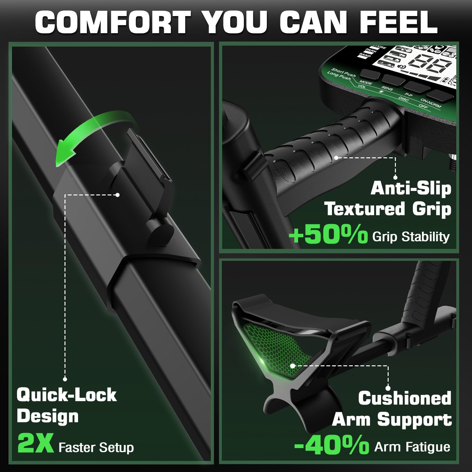 DR.ÖTEK Metal Detector for Adults & Kids, Upgraded Waterproof Gold Detector with Pinpoint & Terrain Modes, One-Click Quick Matching, 6 Modes, Higher Accuracy, Lightweight & Easy to Use